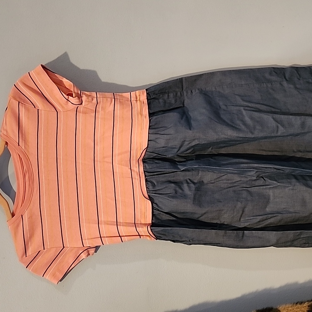 GAP Kids Striped Denim Dress Size L